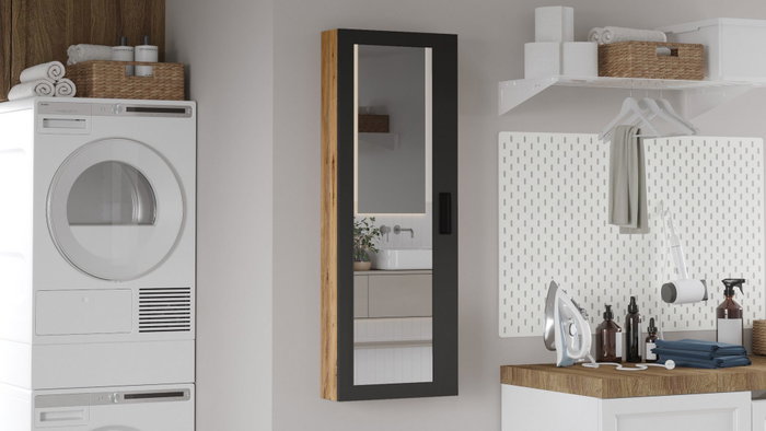 Hanah Home Estantería de Baño Pino Atlantik y Antracita Hanah Home Estantería de Baño Pino Atlantik y Antracita
